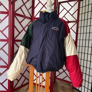 Nautica Colorblock Puffer Jacket in Navy, Red, Cream & Forest Green